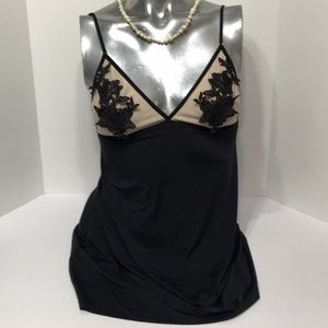 Anthropologie lingerie black nude size S Flora